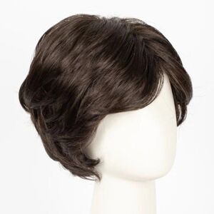 Estancia R4/6 Brunette Brown Short Layered Cut Wig w/Box Wispy Bangs VGUC